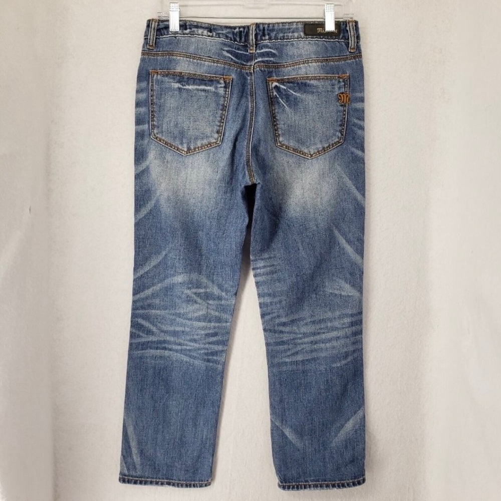 Miss Me Cropped Jeans Womens 27 Basic Blue Boyfriend JB5201P32 Distressed Relax